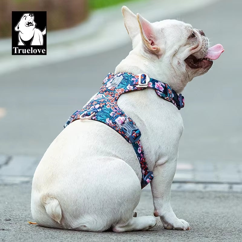 Dog Harness New Fashion Design Harness for Small Large Dog Cotton Floral Multi Sizes Adjustable Reflective TLH6283