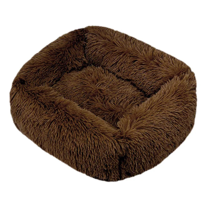 Luxury Dog Bed Square Dog Beds Long Plush Dog Mat Beds for Small Medium Large Dogs Supplies Pet Dog Calming Bed Washable Kennel