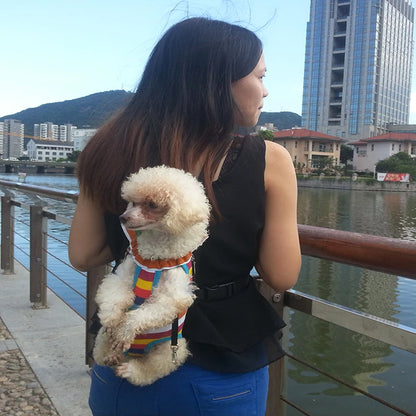 HQ Pet Carrier Dog Front Chest Backpack Five Holes Backpack Dog Outdoor Carrier Tote Bag Sling Holder Mesh Cat Puppy Carrier