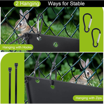 Hay Feeder, with Heavy-Duty Metal Frame, Hay Holder for Rabbits - for Rabbits, Bunny, Guinea Pigs, Chinchillas, 9.6X4.5X6.3 Inch