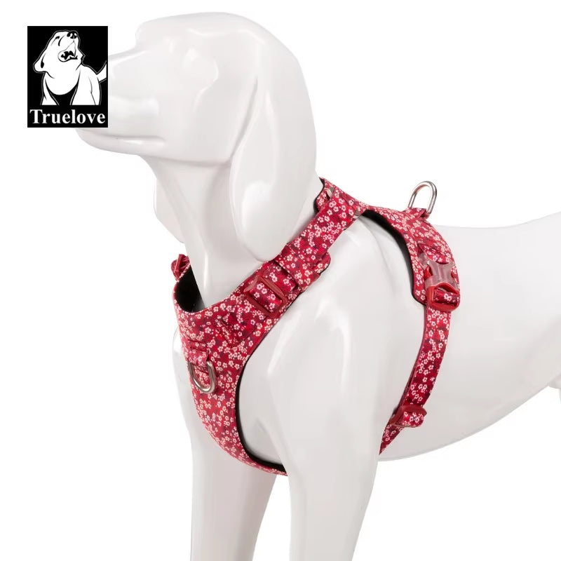 Dog Harness New Fashion Design Harness for Small Large Dog Cotton Floral Multi Sizes Adjustable Reflective TLH6283