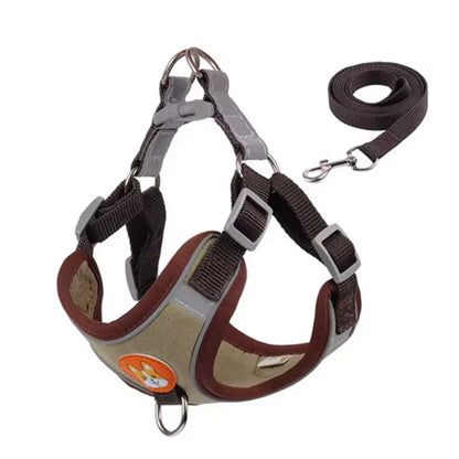 Dogs Adjustable Harness Leash Set for Small Medium Dogs Harness Vest Reflective Puppy Chest Strap Pet Walking Outdoor Supplies