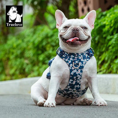 Dog Harness New Fashion Design Harness for Small Large Dog Cotton Floral Multi Sizes Adjustable Reflective TLH6283