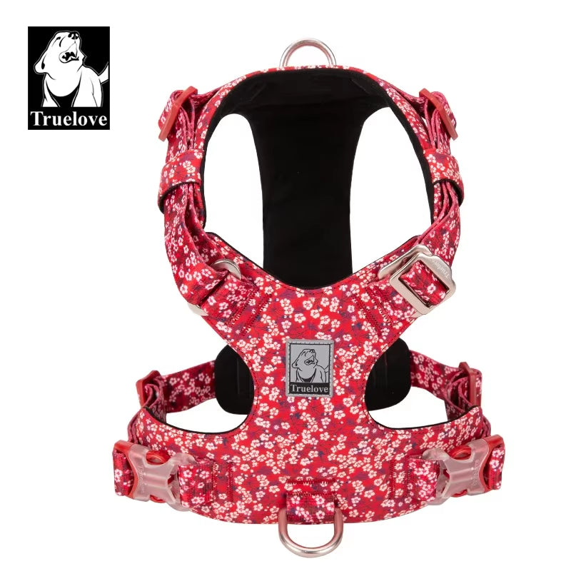Dog Harness New Fashion Design Harness for Small Large Dog Cotton Floral Multi Sizes Adjustable Reflective TLH6283